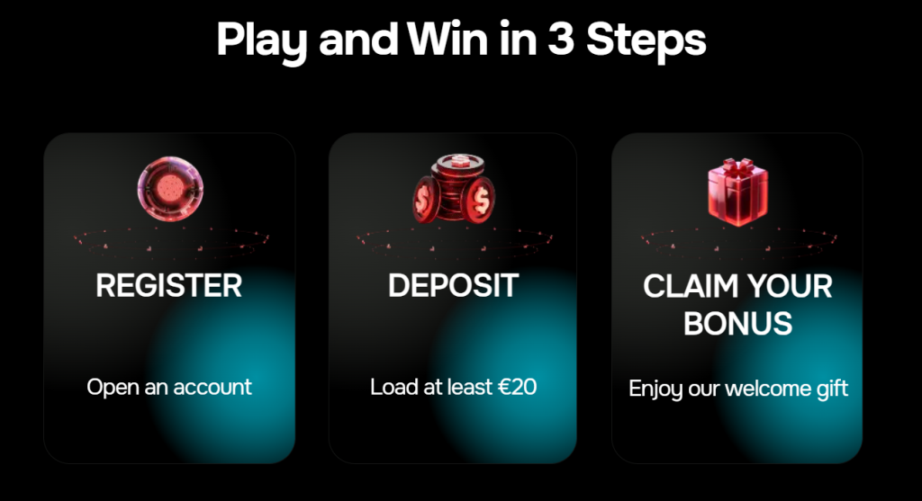 Revolution Casino Play Win in 3 steps